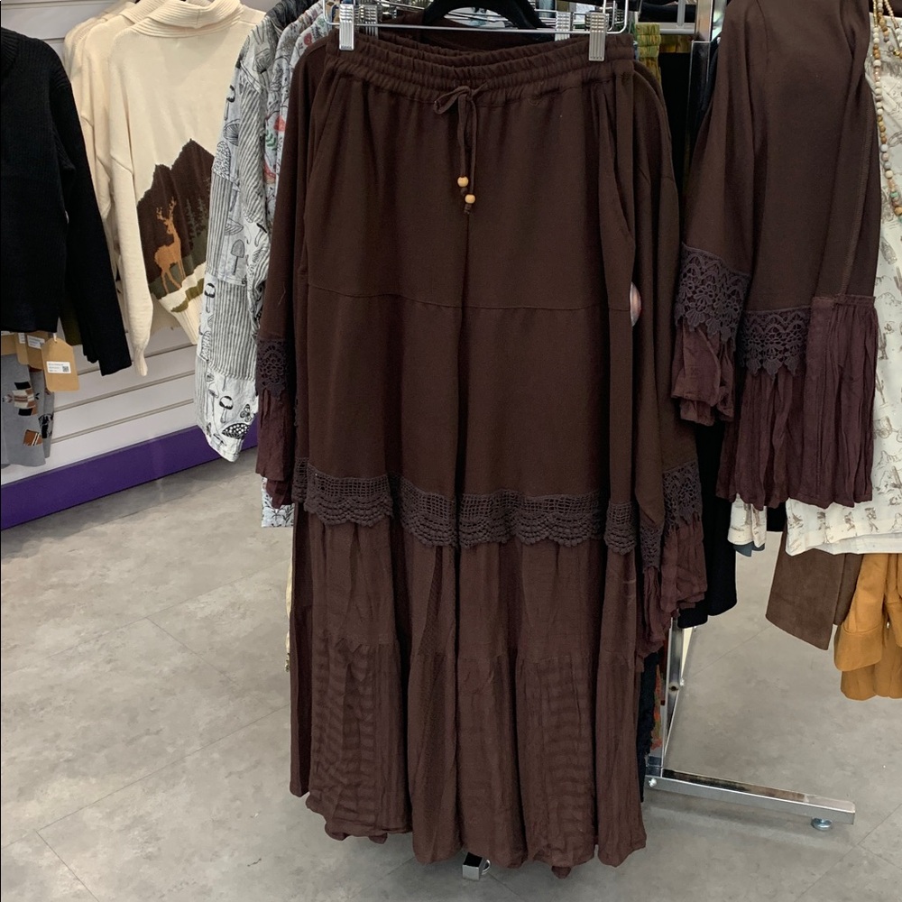 NWT Young Thread plus brown wide leg pant